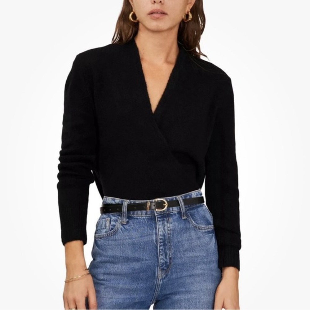 1 STATE Top Sweater Sz 1X Surplice V-Neck Faux-Wrap NWT Grunge Preppy